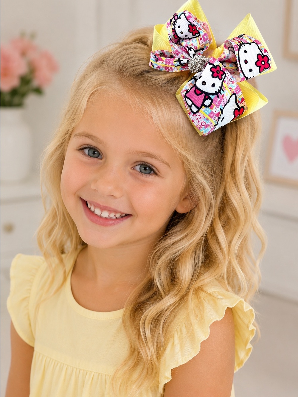 Hello Kitty Ribbon Hair Bows • 3 Pack - Picture 2 of 5